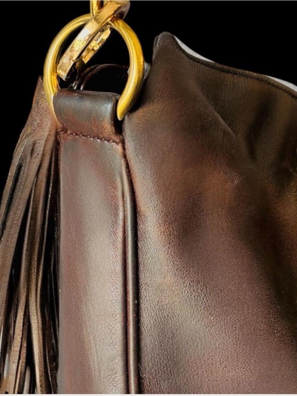 AUTHENTIC GUCCI HOBO BAG IF GODIVA MADE HANDBAGS THIS IS DARK CHOCOLATE. - Picture 3 of 8